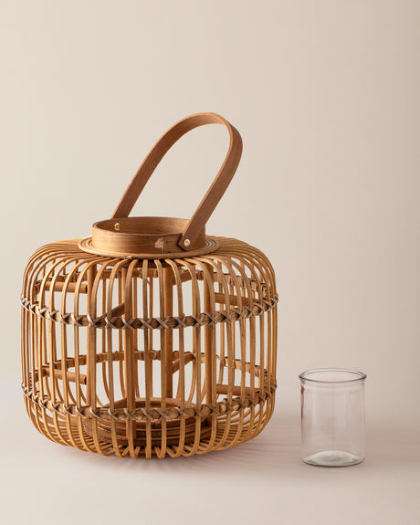 Natural Wood Lantern - Rustic Charm Decor