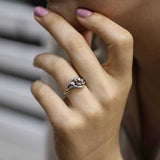 925 Sterling Silver Bud Design Ring - Elegant Band