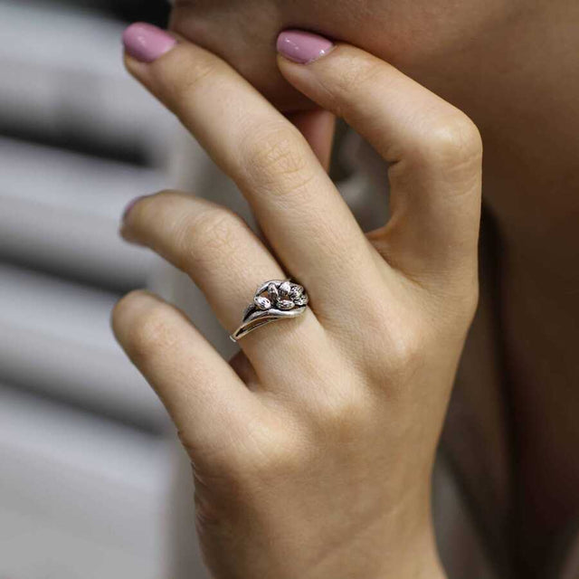 925 Sterling Silver Bud Design Ring - Elegant Band