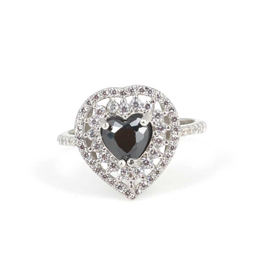 Premium Sterling Silver Heart Garnet Ring