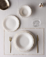 New Bone Porcelain 6-Person Dinnerware Set - Elegant Gold Trim
