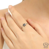 925 Sterling Silver Tiny Star Zircon Ring - Adjustable
