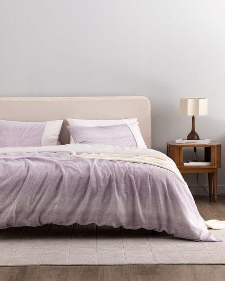 100% Cotton King Size Duvet Cover Set - Elegant Crepe Print