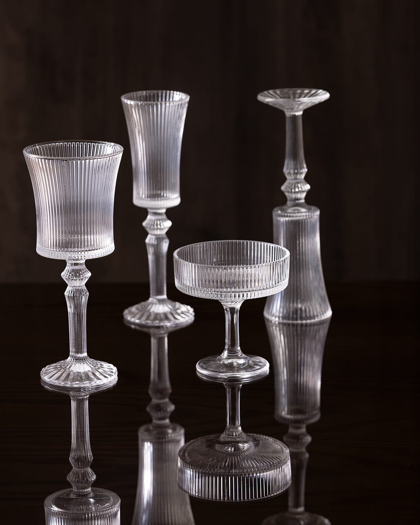 Clear Glass 4-Piece Champagne Flute Set - Parisian Elegance