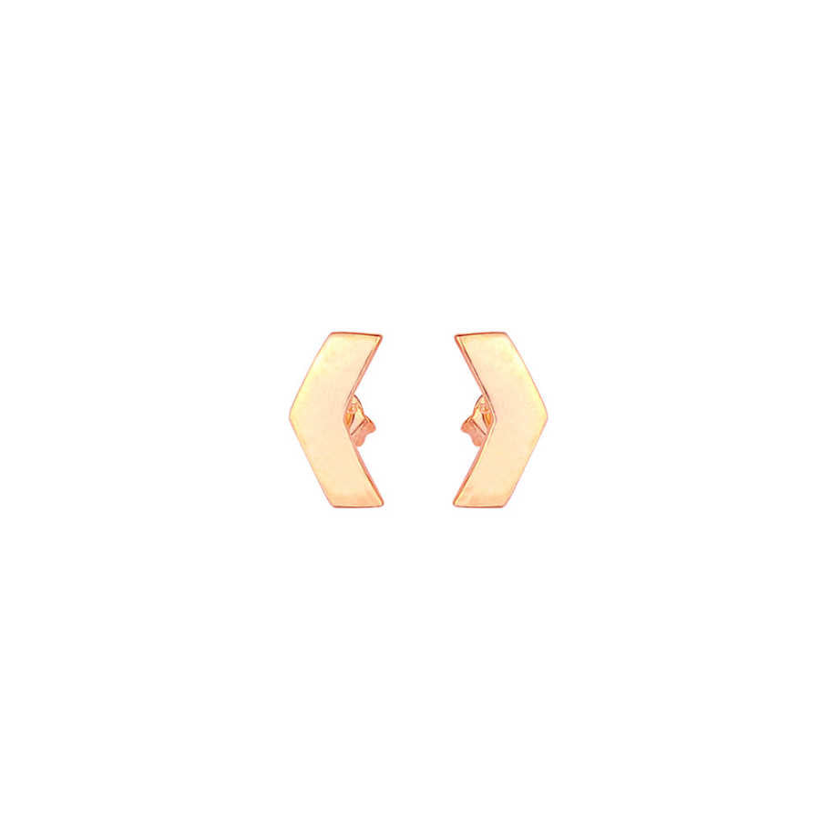 Sterling Silver Tiny Chevron Stud Earrings - Minimalist