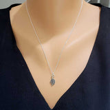 Elegant 925 Sterling Silver Leaf Pendant Necklace