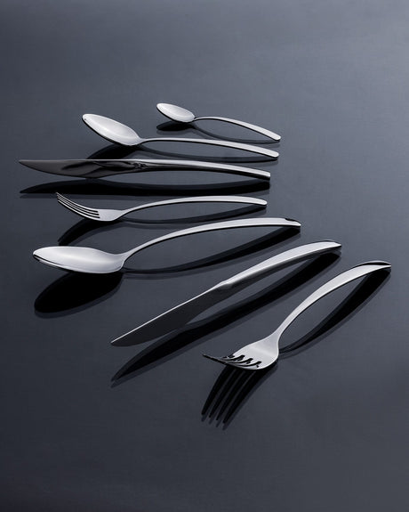 Premium Stainless Steel 84-Piece Flatware Set - Polished Silver