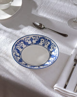 New Bone Dinner Plate - Sophisticated Blue & White Motif