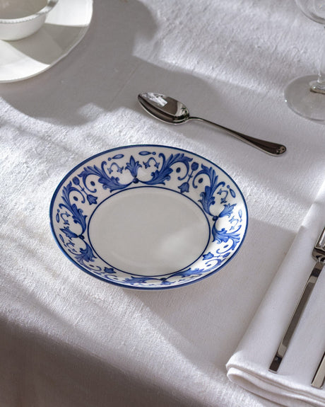 New Bone Dinner Plate - Sophisticated Blue & White Motif