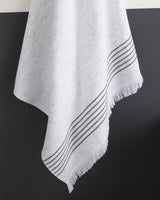 Opherna Plush Cotton Bath Towel - White and Grey