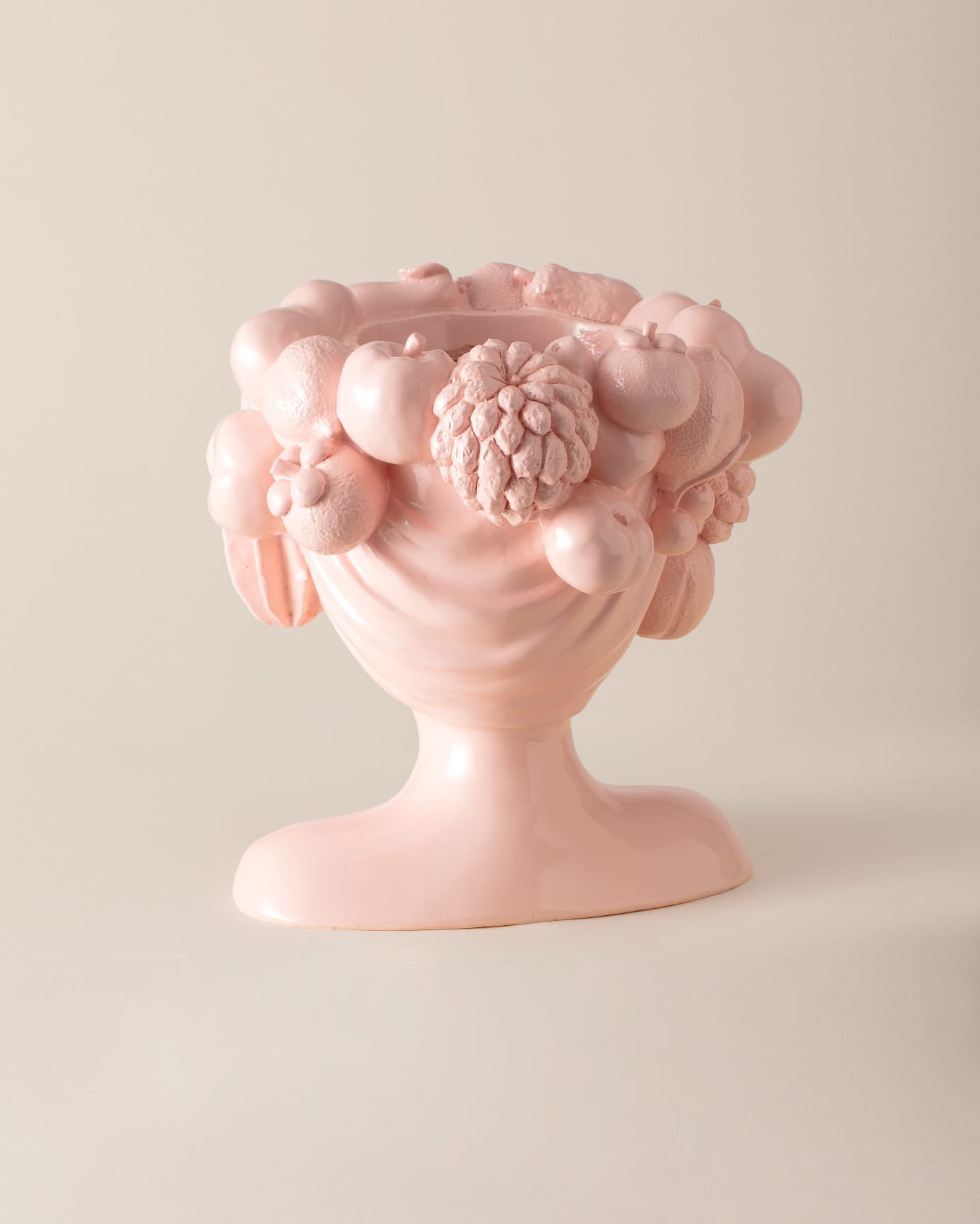Elegant Resin Bust - Palmyra Inspired, Powder Pink Finish