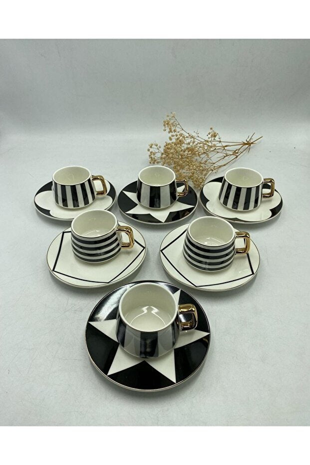 777home Professional Gold Detail Porcelain Turkish Coffee Cup Set - TryAladdin