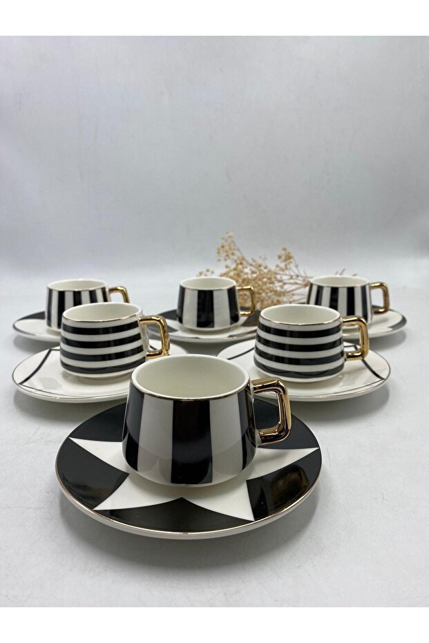 777home Professional Gold Detail Porcelain Turkish Coffee Cup Set - TryAladdin