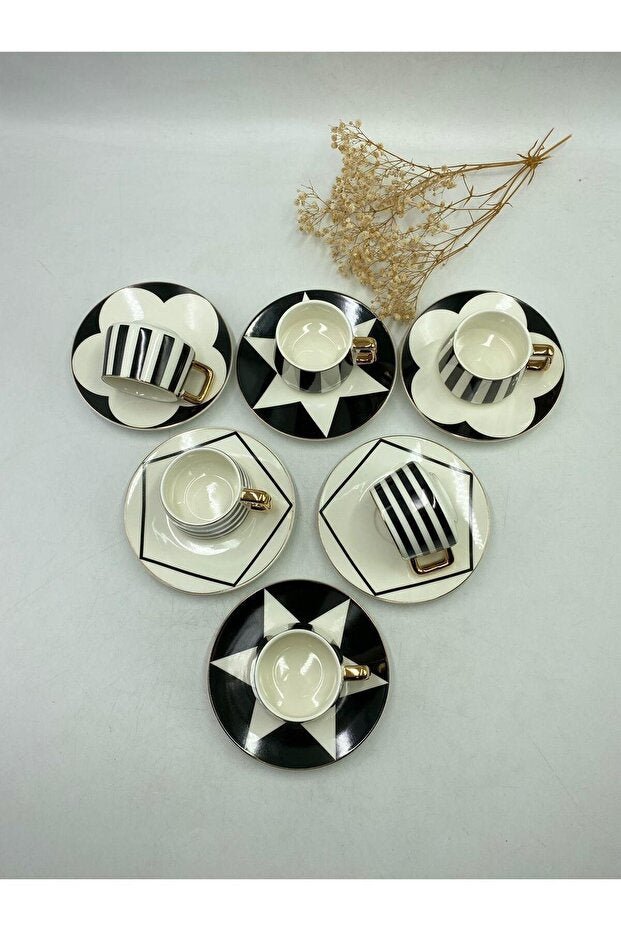 777home Professional Gold Detail Porcelain Turkish Coffee Cup Set - TryAladdin