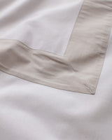 100% Cotton Queen Size Duvet Cover Set - Soft White & Stone Bedding