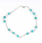 925 Sterling Silver Multi-Stone Turquoise Anklet