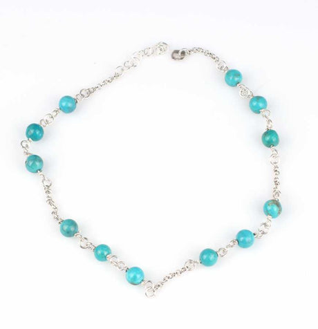 925 Sterling Silver Multi-Stone Turquoise Anklet