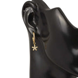 925 Sterling Silver Star Dangle Hoop Earrings with Zircon