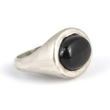 925 Sterling Silver Oval Onyx Men's Ring - Polished Finish