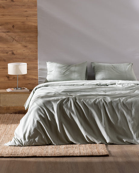 100% Cotton Double Duvet Cover Set - Rosalie Dobby Weave