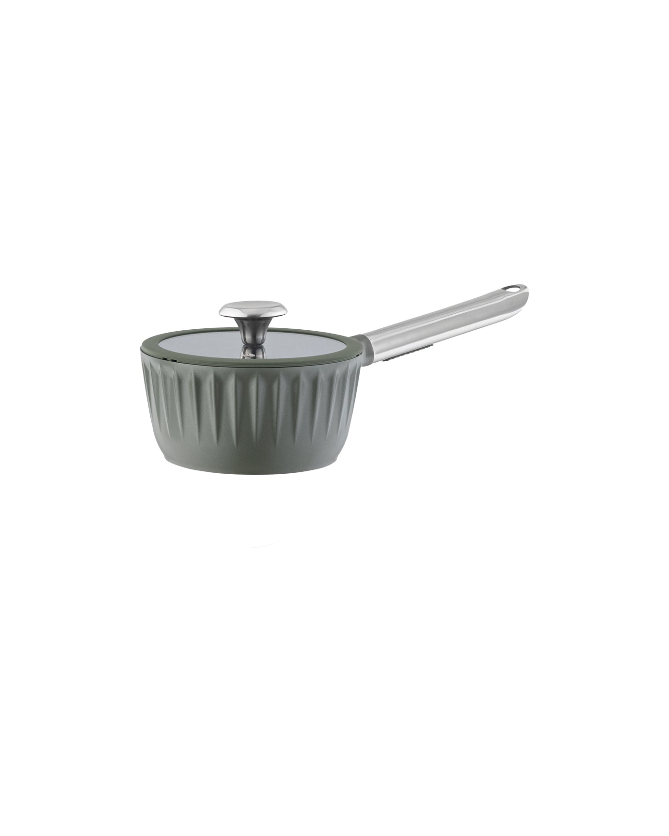 16cm Green Saucepan with Handle, Small Cooking Pot