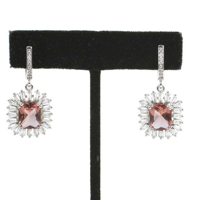 Premium 925 Sterling Silver Rectangular Zultanite Baguette Earrings