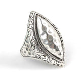Premium 925 Sterling Silver Engraved Shuttle Ring