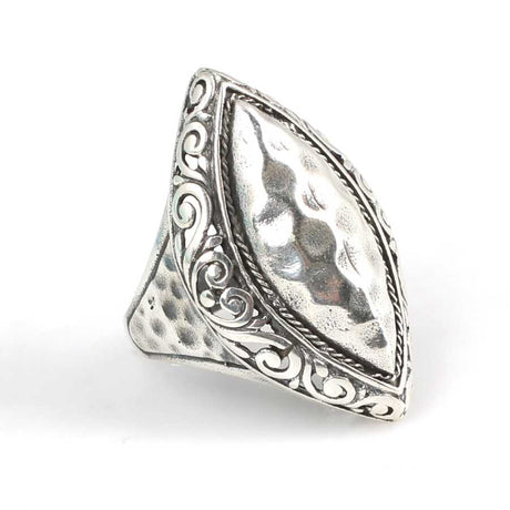 Premium 925 Sterling Silver Engraved Shuttle Ring