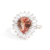 Sterling Silver Teardrop Zultanite & Baguette Zircon Ring