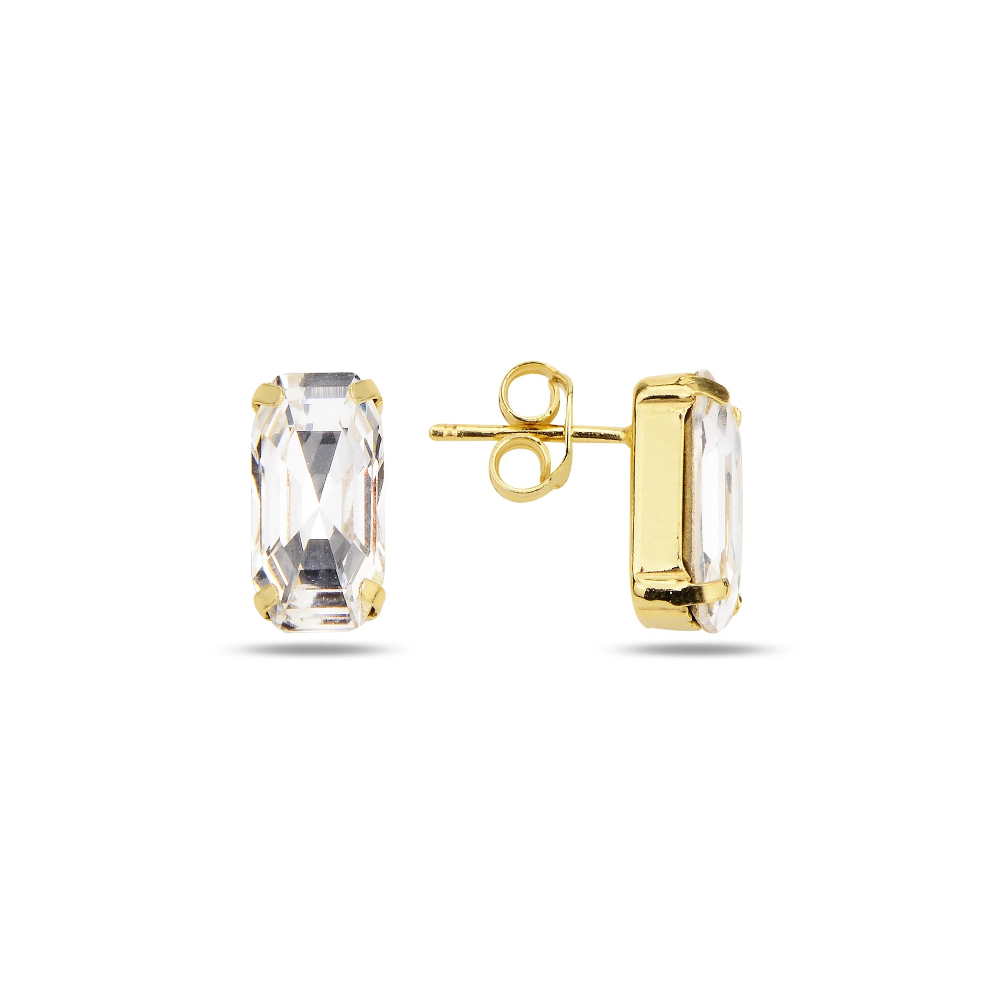 Boucles d'oreilles goutte en cristal étincelant - Taille coussin moderne et baguette
