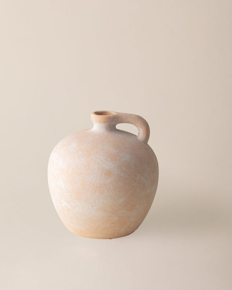 Modern Cement Planter Pot, Salmon Pink, Indoor Outdoor Home Decor