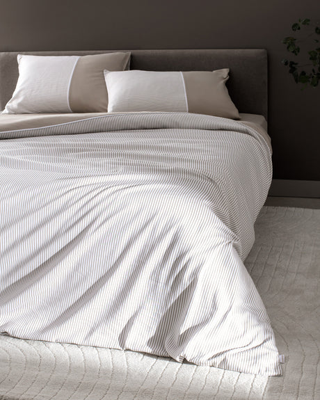 Luxury 100% Cotton Double Duvet Cover Set - Printed Satin