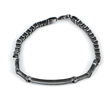 925 Sterling Silver Zircon Cube Chain Bracelet - Elegant Design