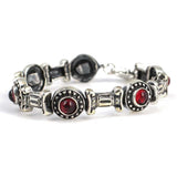 925 Sterling Silver Agate Antique Bracelet - Vintage Inspired Design