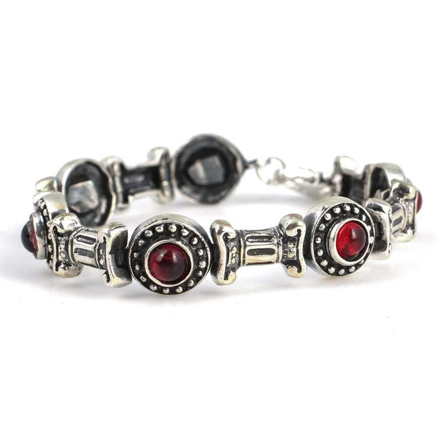 925 Sterling Silver Agate Antique Bracelet - Vintage Inspired Design