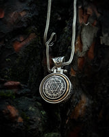 Collier pendentif en argent sterling avec sceau de Salomon rotatif - Sagesse & Protection
