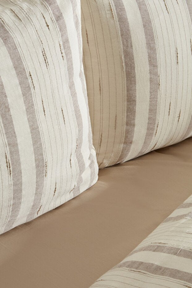 100% Cotton Double Duvet Cover Set - Beige 200x220cm