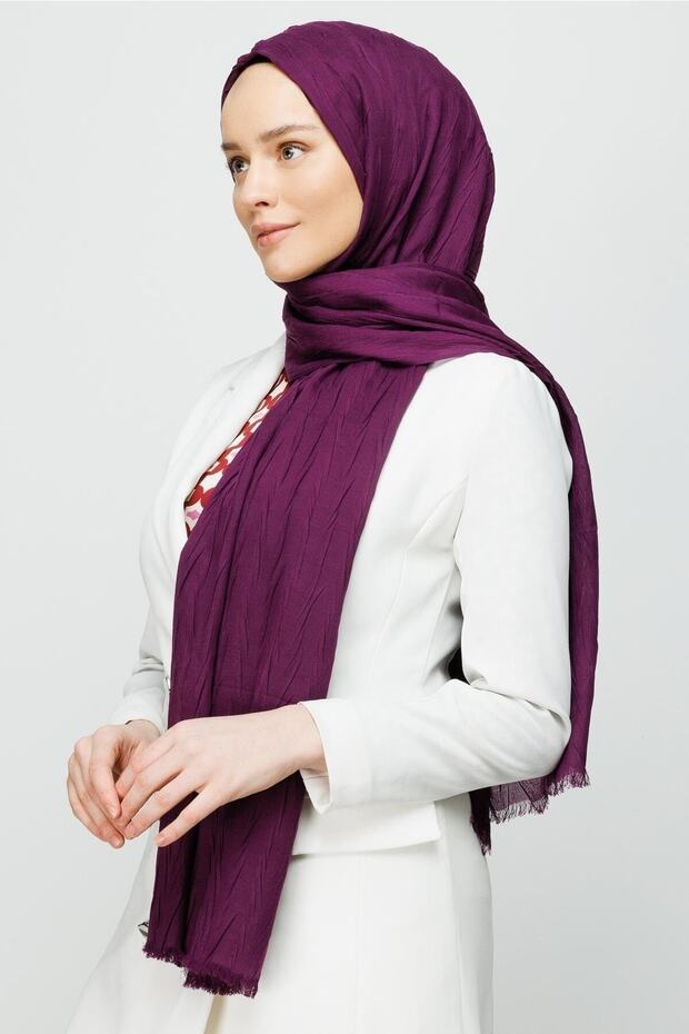 Pleated Bamboo Shawl, Lightweight & Breathable