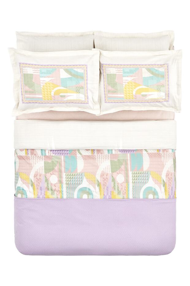 Pine Double Duvet Cover & Quilt Set - 100% Cotton Lilac