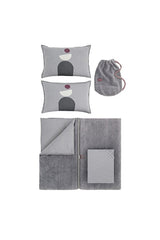 Ensemble de housse de couette zippée Coverme Quadro Single Sherpa - Gris