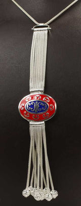 Premium 925 Sterling Silver Enamel Foxtail Necklace