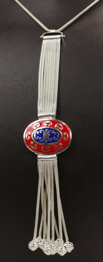Premium 925 Sterling Silver Enamel Foxtail Necklace