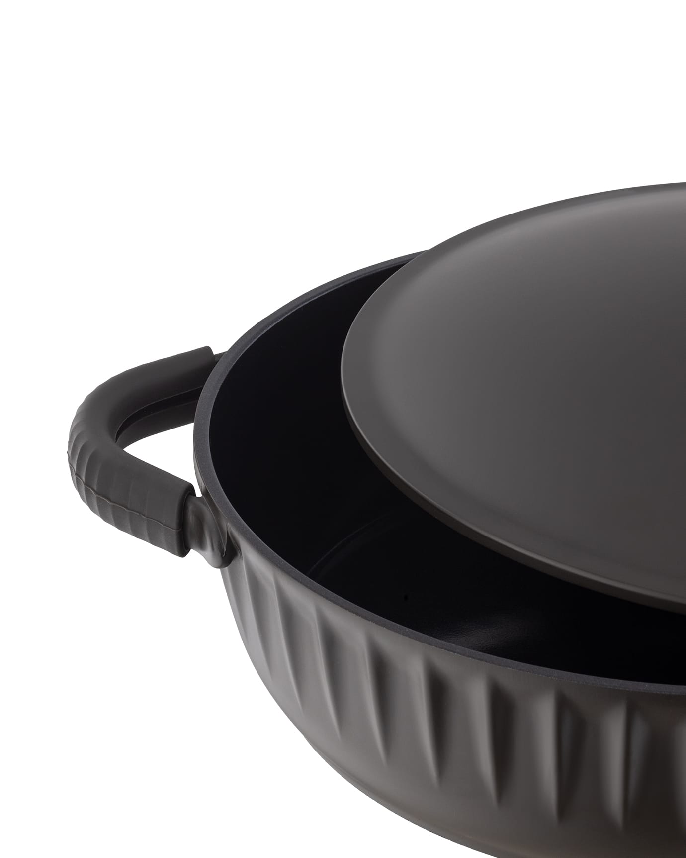 Freya 28 cm Brown Cooking Pot with Lid, Large Capacity Stockpot