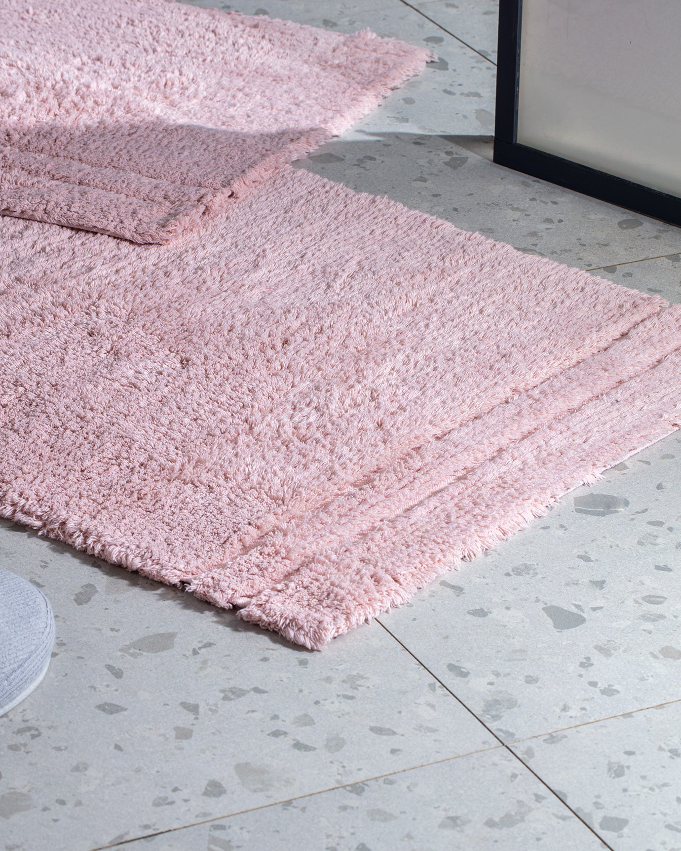 Farges 2-Piece Cotton Bath Mat Set - Powder Pink