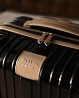 Polycarbonate Suitcase - Modern Black & Beige Medium Travel