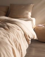 100% Cotton Muslin Double Duvet Cover Set - Soft & Fitted Design