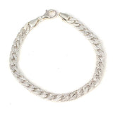 Sterling Silver Patterned Gourmet Chain Bracelet