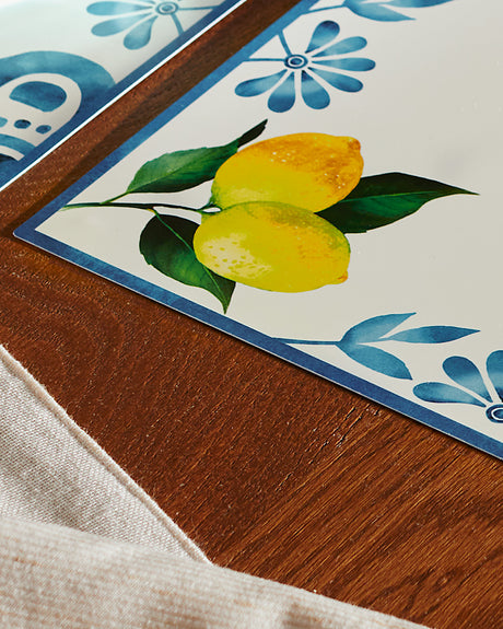 Citron Lemon Print Dining Table Placemat - Modern Kitchen Decor
