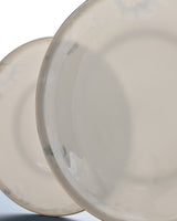 Fine Bone Porcelain 6-Person Dinner Set - White & Light Blue