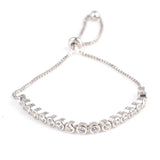 Sterling Silver Zirconia Tennis Bracelet - Adjustable Slider